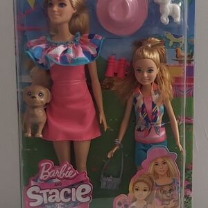 Barbie Pink & Blue Doll Duo with Pet and Accessories